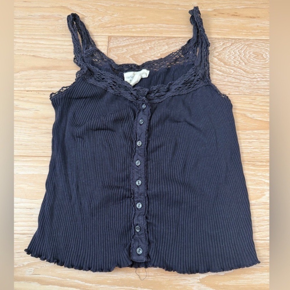 DENIM & SUPPLY RALPH LAUREN Womens Tank Top Boho Coquette Cottagecore Crochet XS